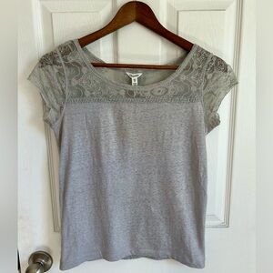 Aeropostale Gray Lace Blouse